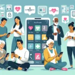 "Imagen que muestra una variedad de aplicaciones móviles para el seguimiento de enfermedades crónicas desarrolladas por startups españolas de salud digital."