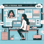 "Paso a paso para crear un blog personal: guía visual para principiantes mostrando el proceso de diseño, escritura y publicación de contenidos en plataformas de blogging."