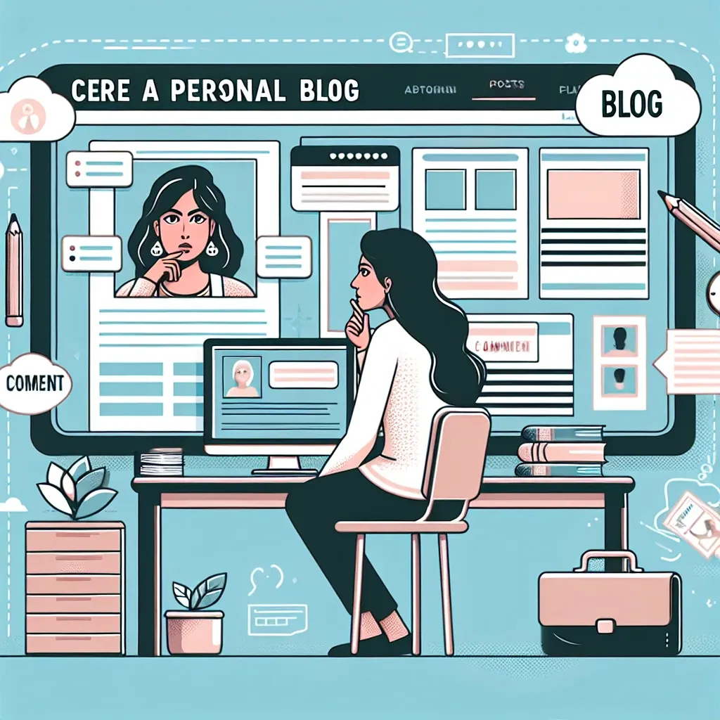 "Paso a paso para crear un blog personal: guía visual para principiantes mostrando el proceso de diseño, escritura y publicación de contenidos en plataformas de blogging."