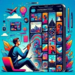 "Guía completa para crear historias atractivas en Instagram: ejemplo de una historia impactante con diseño colorido y texto llamativo en un smartphone."