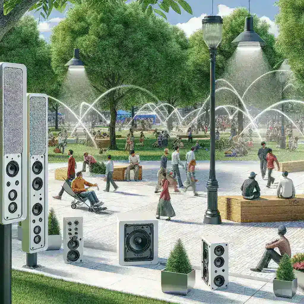 "Instalación de sistema de audio direccional en un espacio público, diseñado para minimizar la contaminación sonora y mejorar la experiencia acústica de los visitantes."